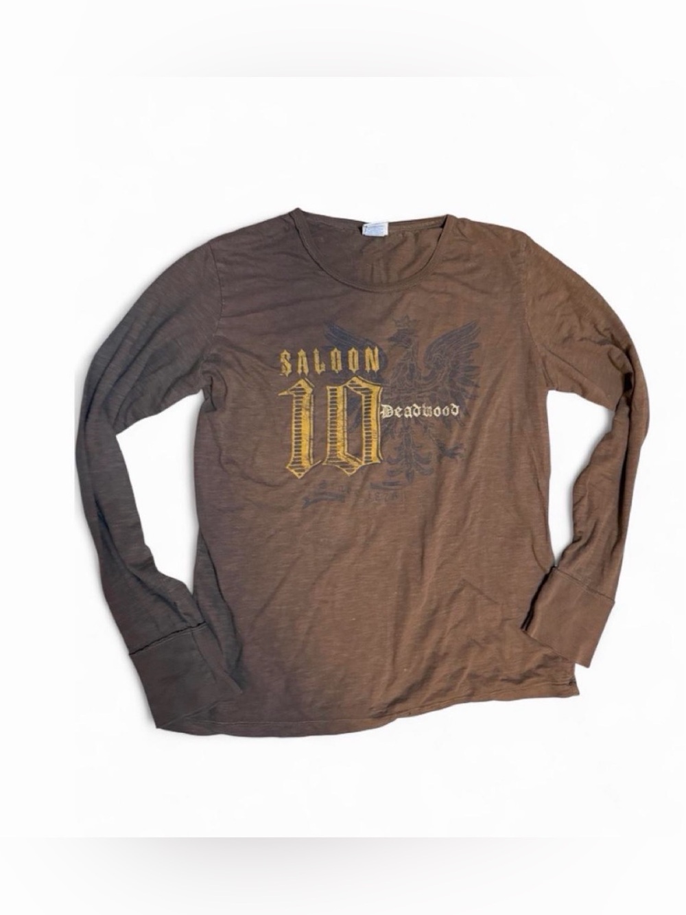 Saloon 10 Brown Long-Sleeve Graphic Tee